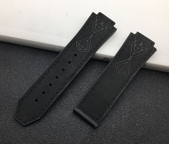 Convex Real Leather Silicone Rubber Watchband 25*17mm for Hublot Strap for Big Bang Strap Watch Band Authentic Bracelet Logo