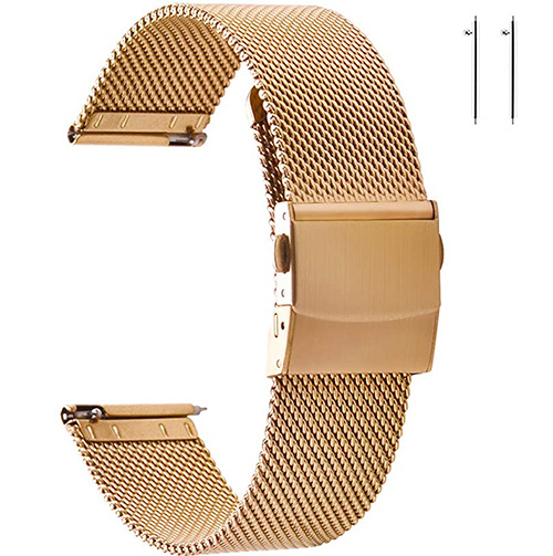 Stainless steel mesh watch band for men women, quick release mesh watch straps 16mm 18mm 19mm 20mm 21mm 22mm