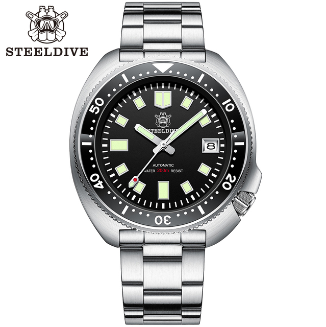 SD1970 Steeldive العلامة التجارية 44MM الرجال NH35 الغوص ووتش مع مدي السيراميك