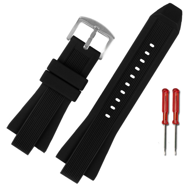 Silicone Rubber Watch Band Convex Interface 13mm For M-K MK8184 MK8295 MK8296 MK8445 MK8152 Watchband Man Watches Strap