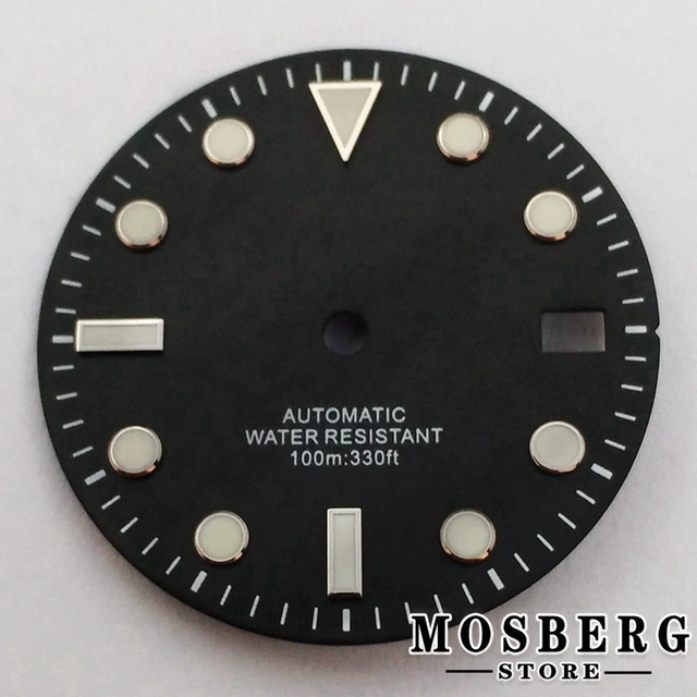 29mm sterile black green blue watch dial with date window for NH35 NH35A automatic movement accessories parts