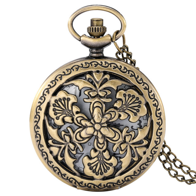 2022 New Production Personality Bronze Men's Pocket Watch With Luxurious Chain Quartz Watches Collections Souvenir