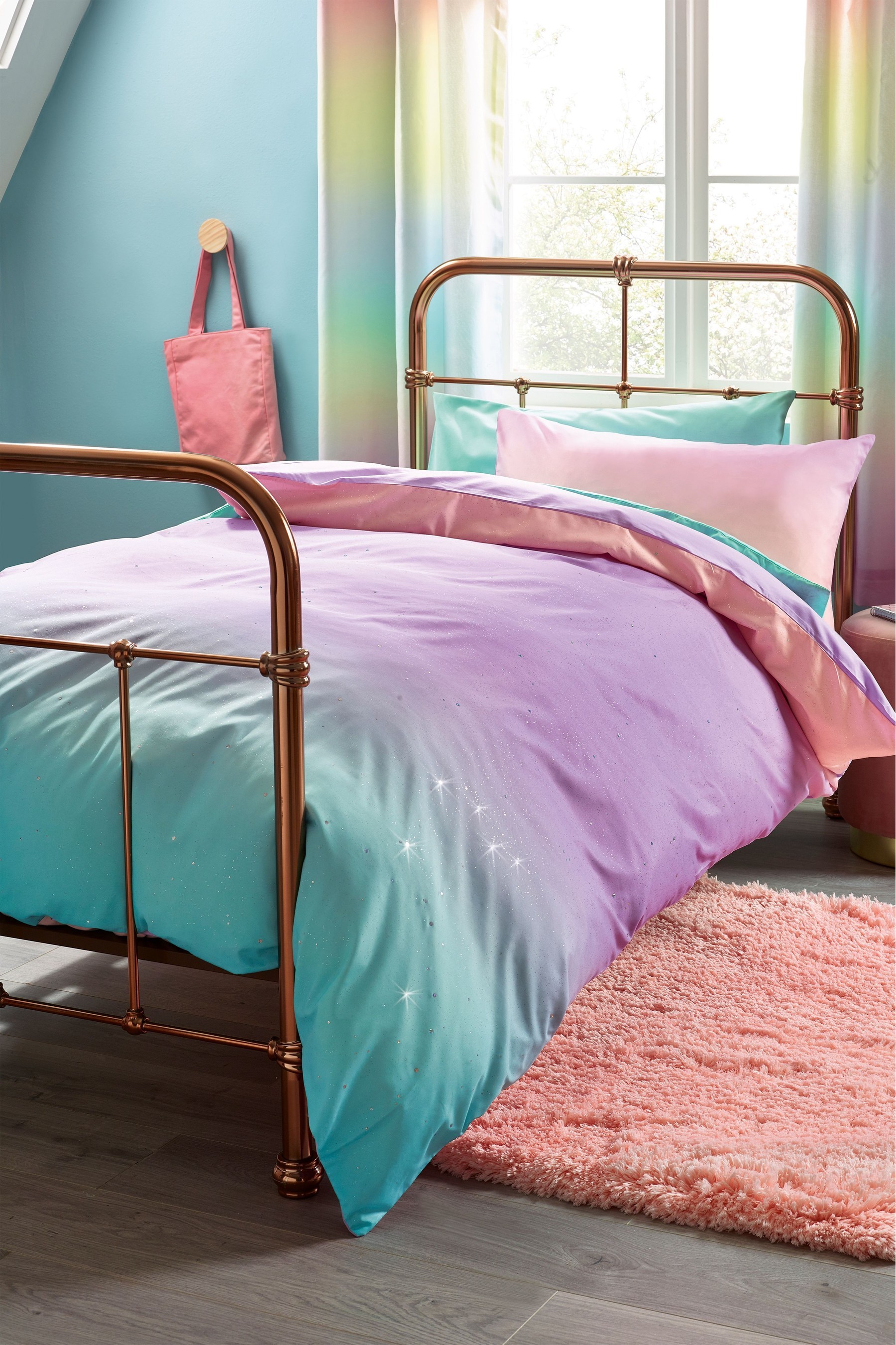 Magical Ombre Glitter Duvet Cover And Pillowcase Set