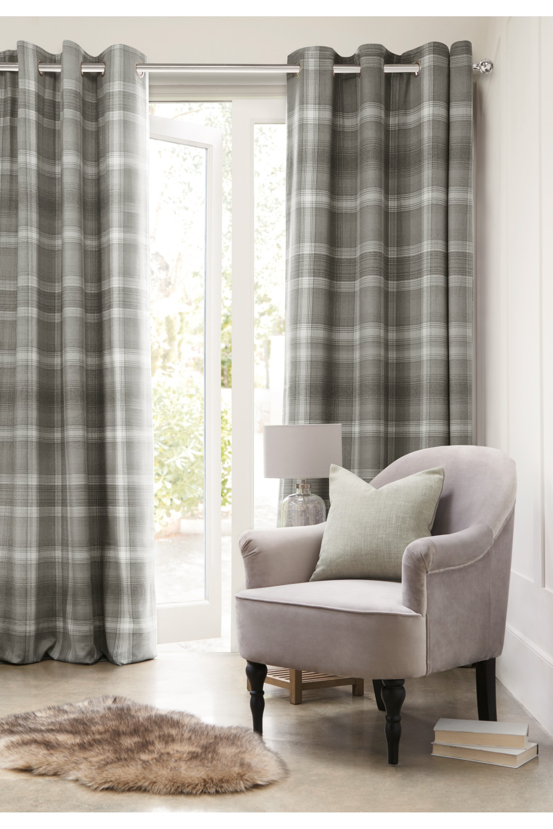 Cosy Check Curtains Eyelet Blackout/Thermal