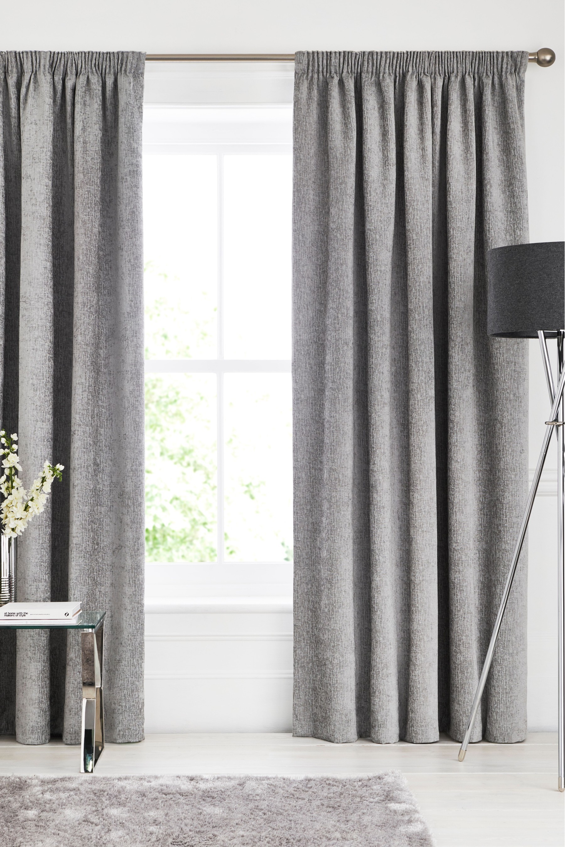 Heavyweight Chenille Curtains Pencil Pleat Lined