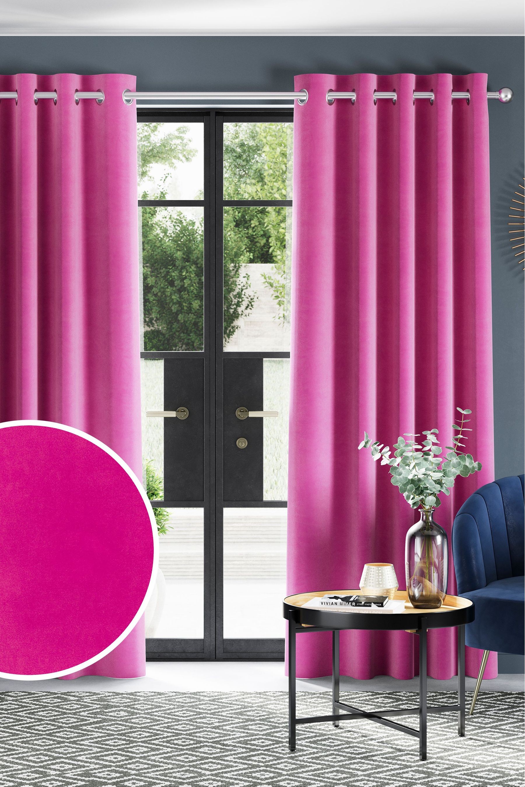 Matte Velvet Curtains Eyelet Lined