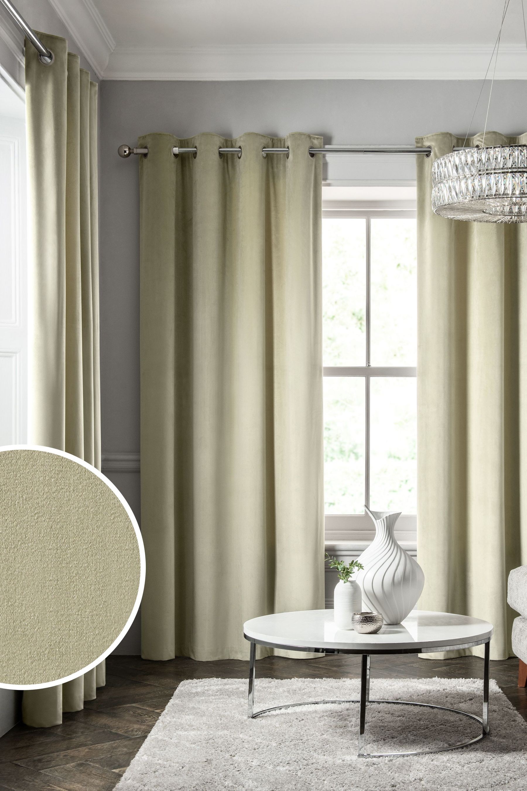 Matte Velvet Curtains Eyelet Lined