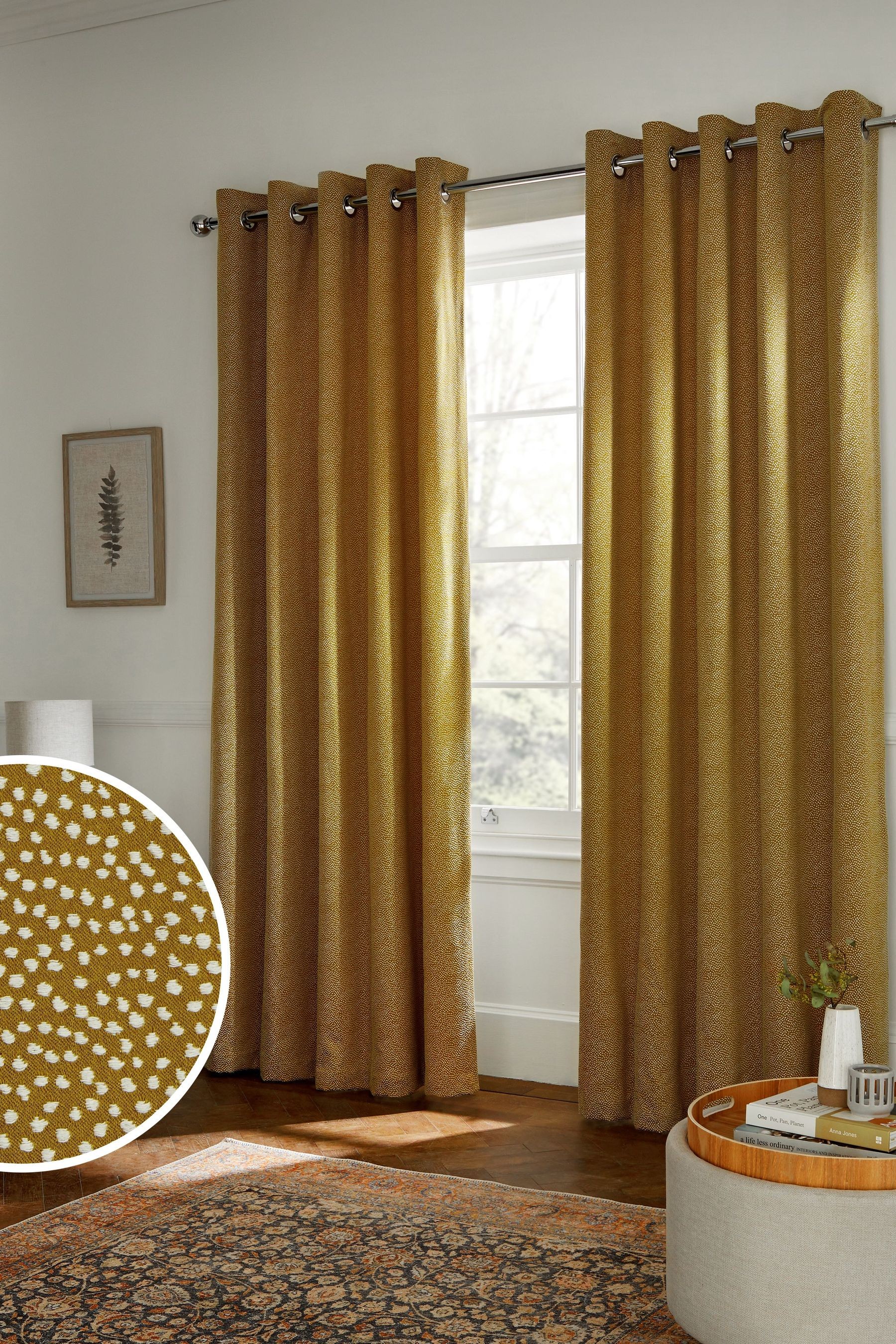 Mini Spot Velvet Eyelet Curtains