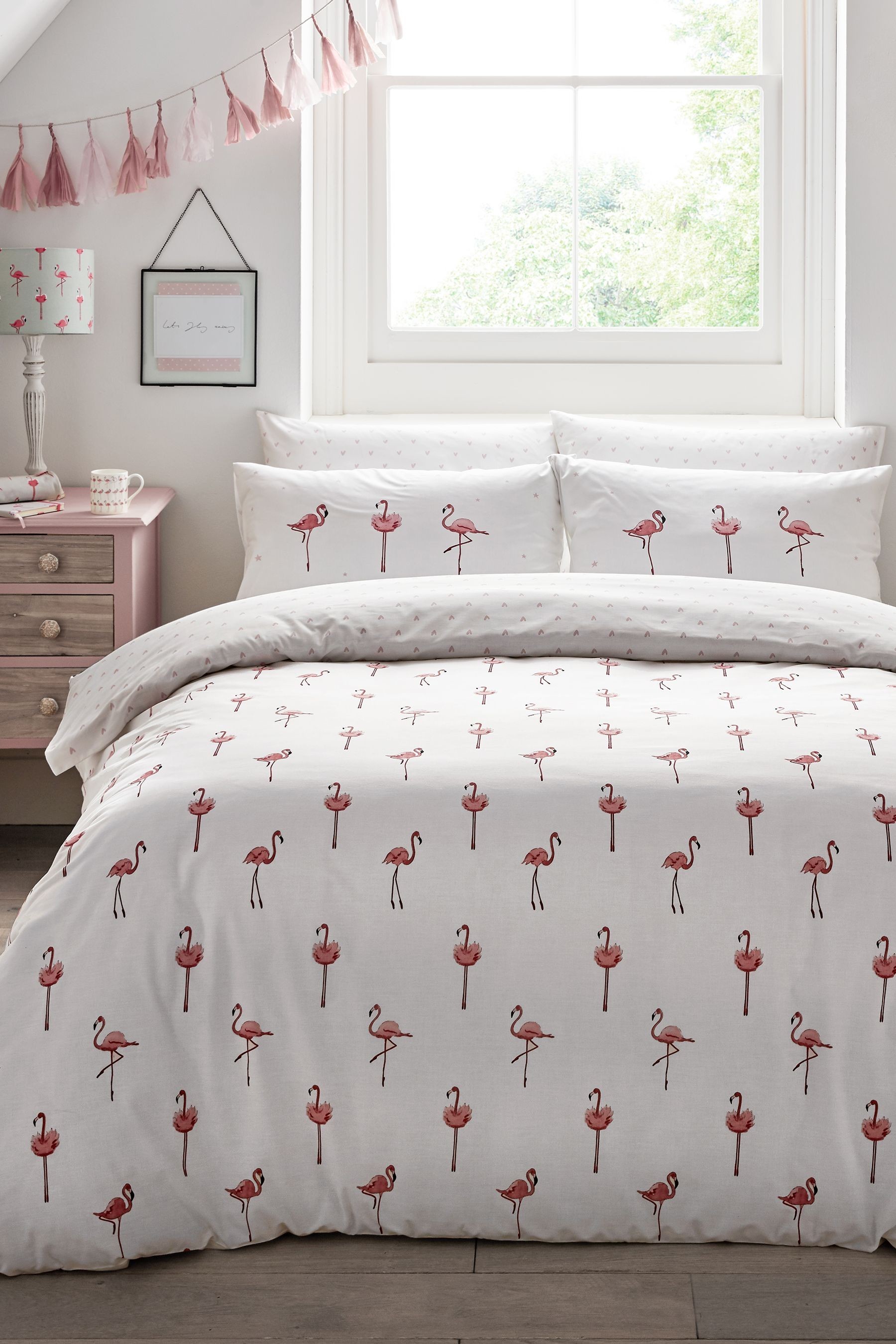 Sophie Allport Flamingos Duvet Cover and Pillowcase Set