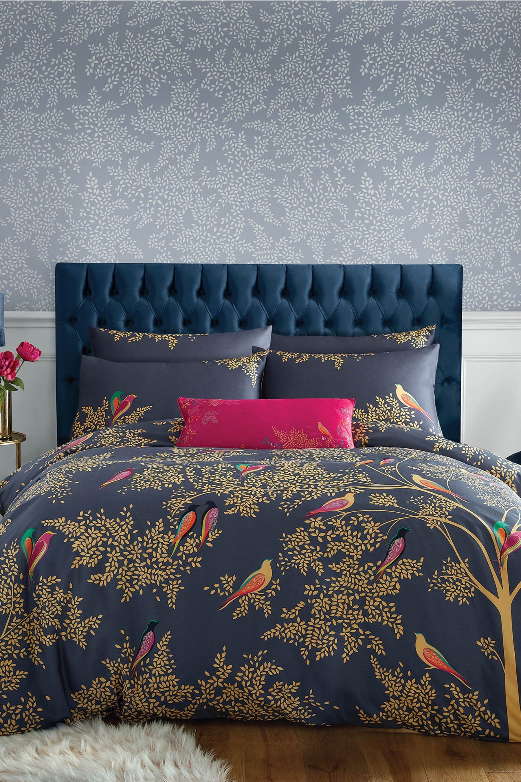 Sara Miller Smokey Birds Duvet Cover and Pillowcase Set