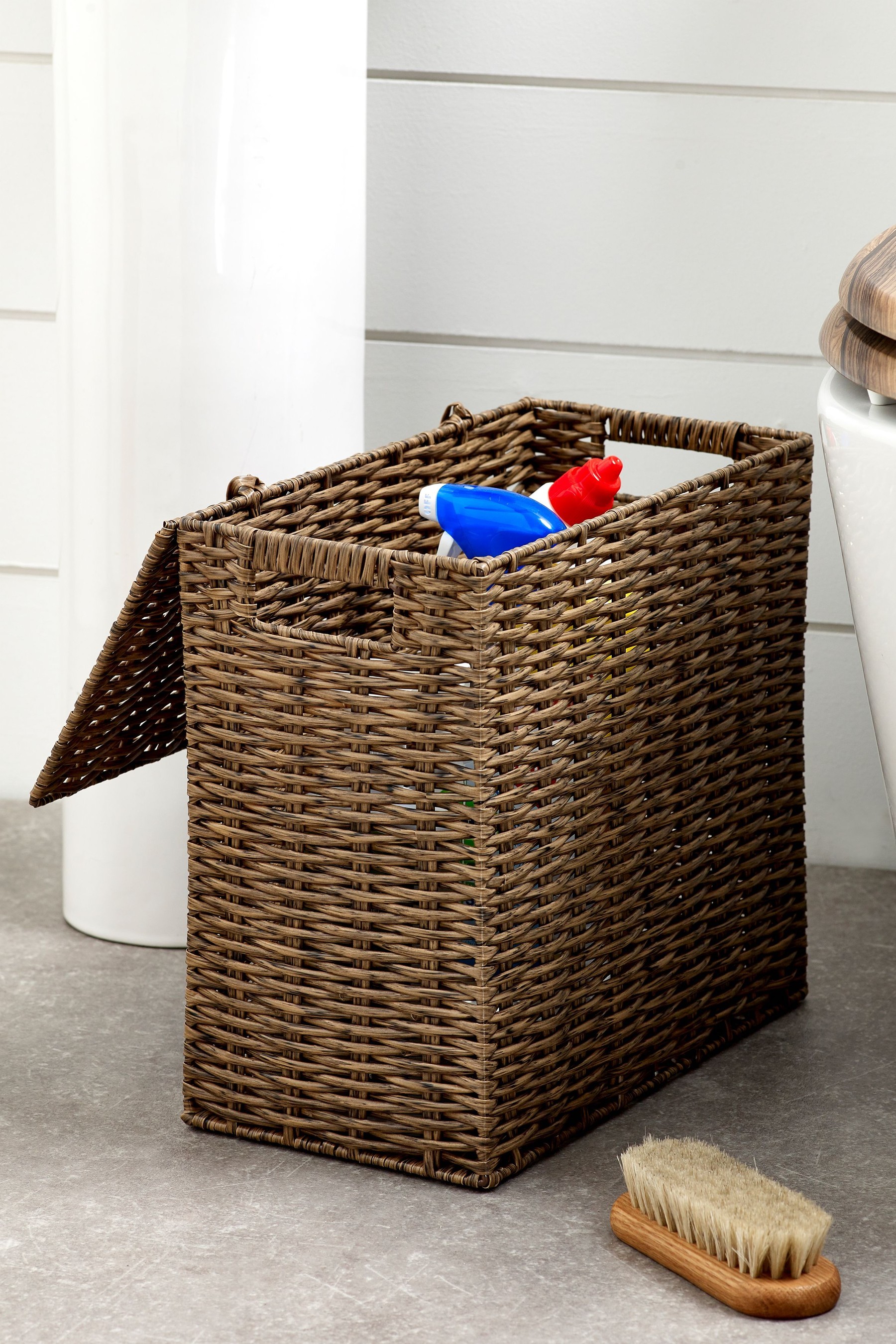 Plastic Wicker Storage Slimline Box