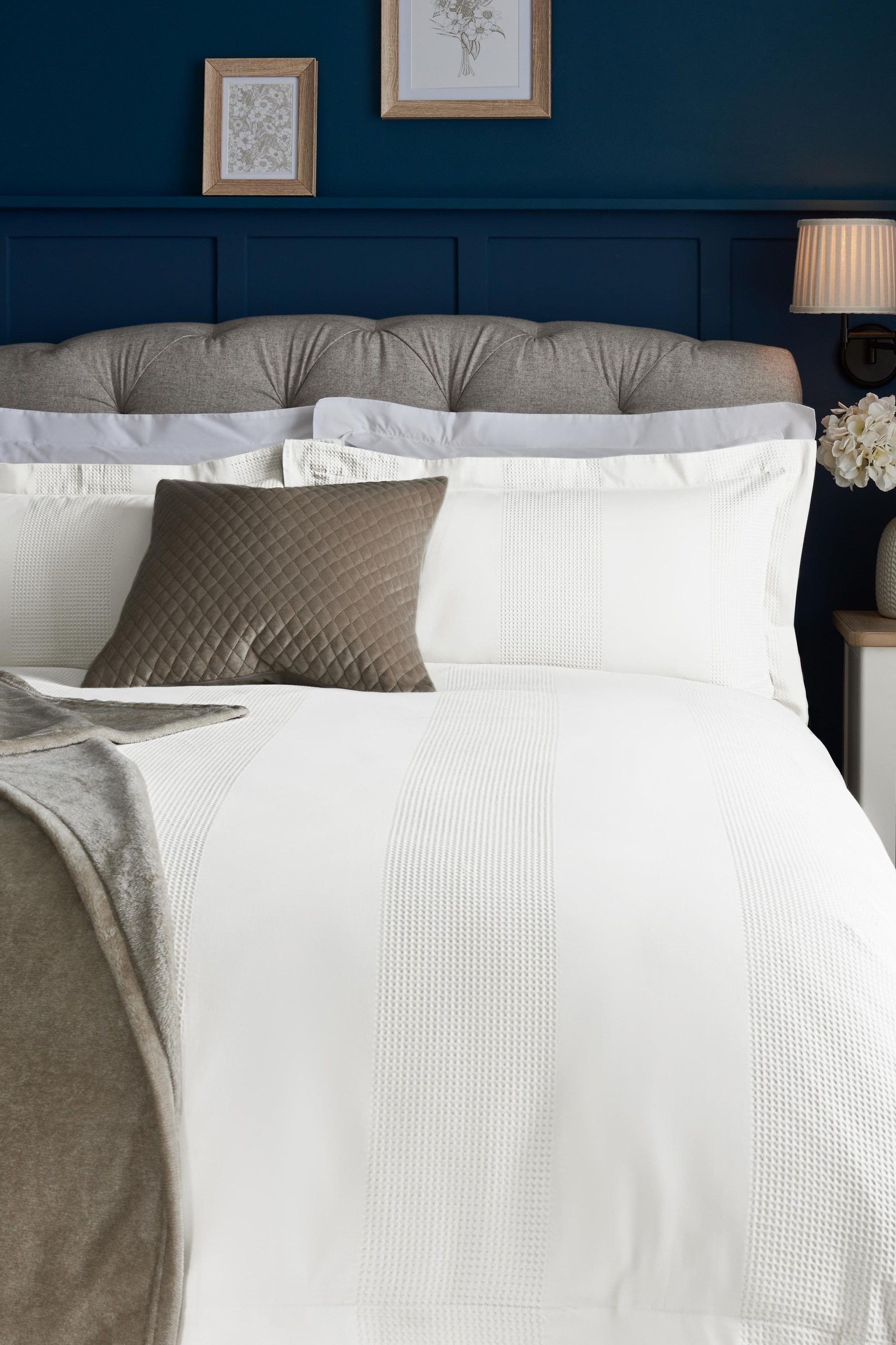 Waffle 300 Thread Count Collection Luxe 100٪ قطن غطاء لحاف وغطاء وسادة</br>