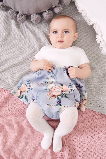 Lipsy Baby Puff Sleeve Dress With Matching Knicker