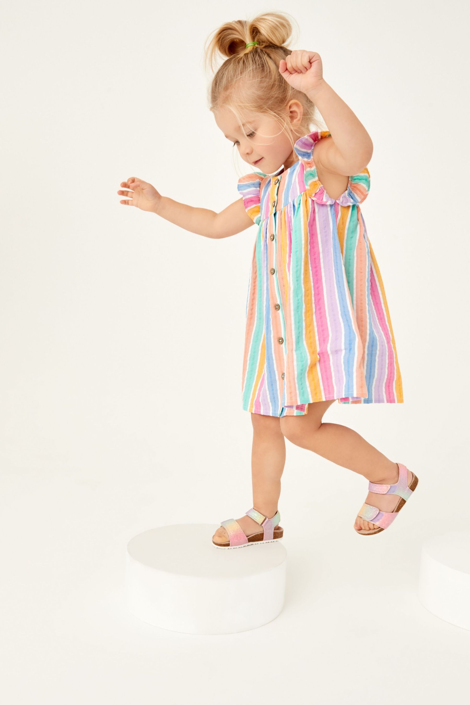 Frill Sleeve Cotton Dress (3mths-8yrs)