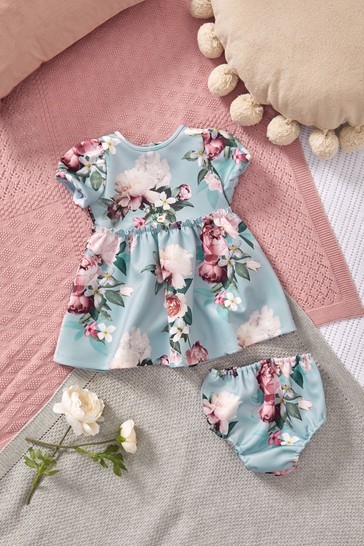 Lipsy Baby Puff Sleeve Dress With Matching Knicker