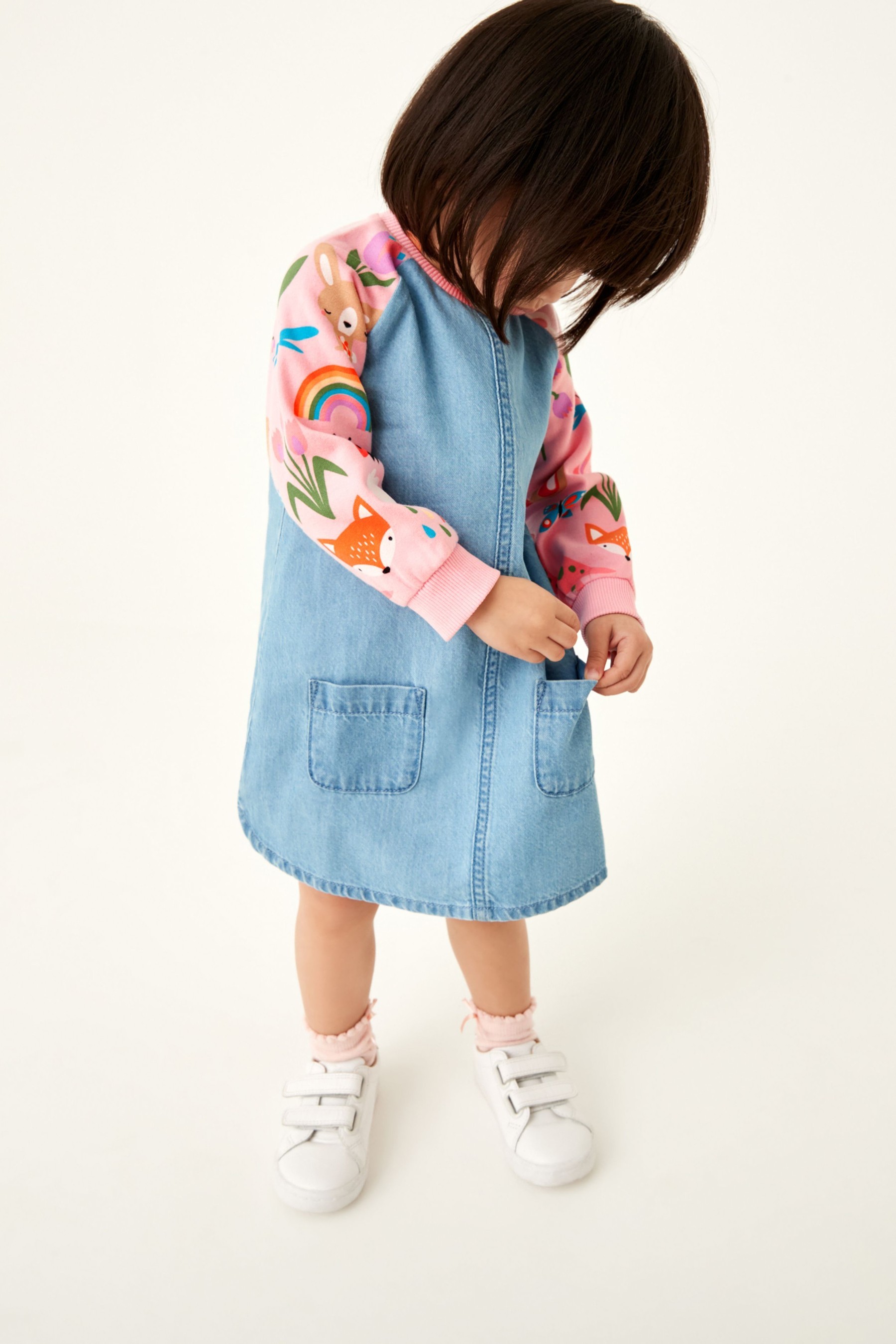 Rainbow Raglan Denim Dress (3mths-7yrs)