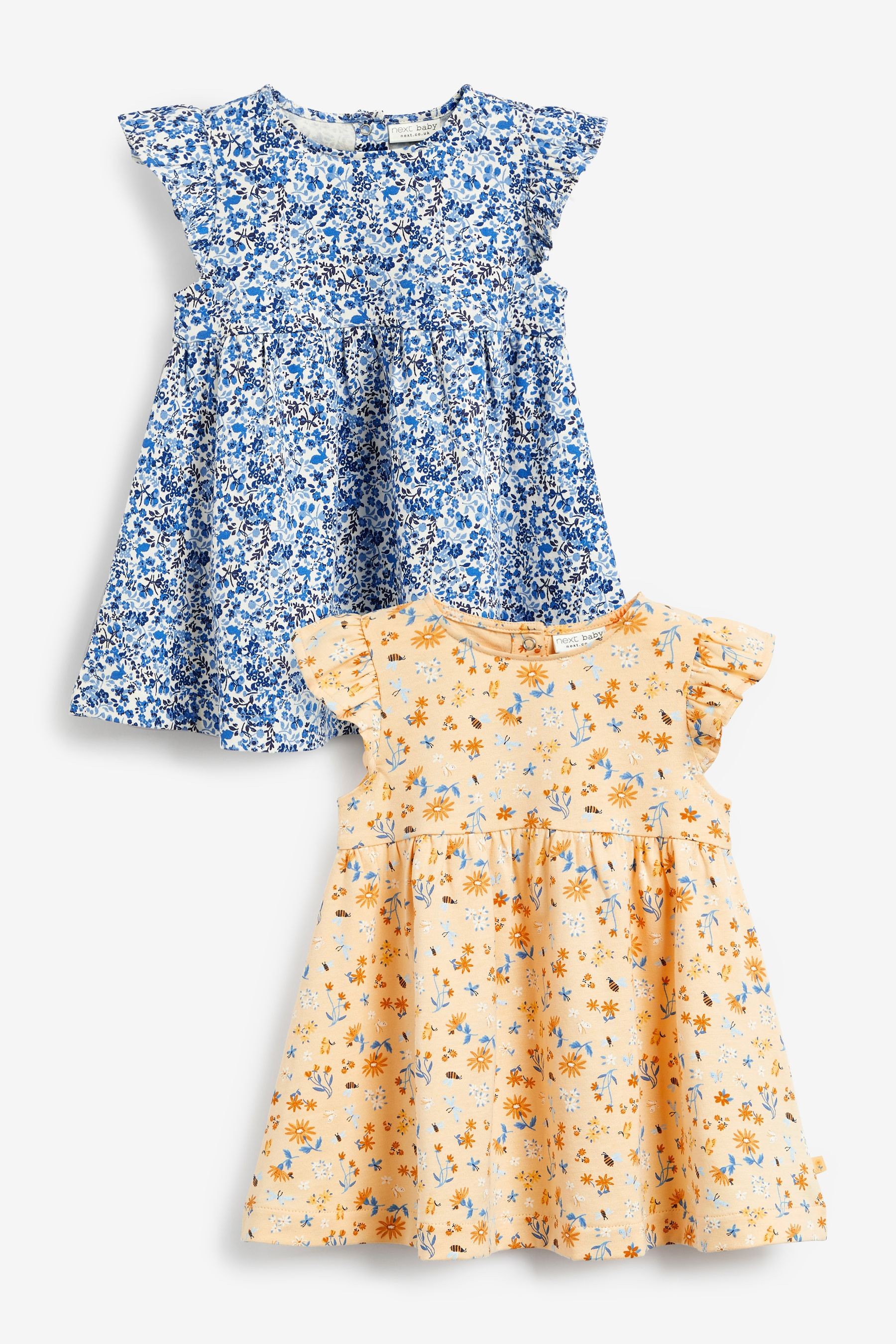 2 Pack Long Sleeved Floral Baby Dresses (0mths-3yrs)