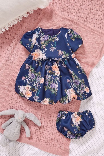 Lipsy Baby Puff Sleeve Dress With Matching Knicker