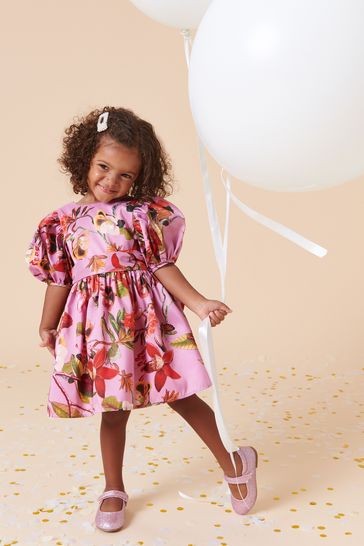 Floral Print Taffeta Dress (3mths-8yrs)