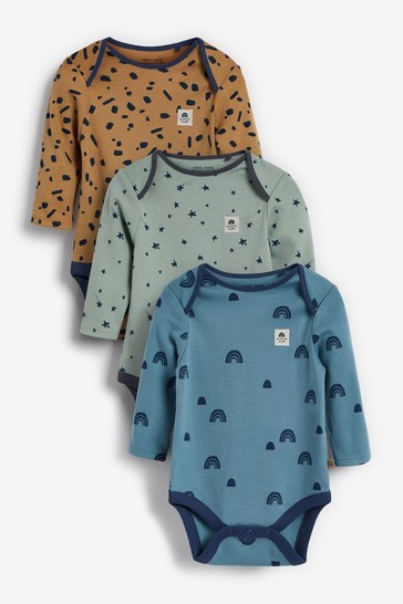 Long Sleeve Baby Bodysuits 3 Pack (0mths-3yrs)