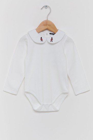 Trotters London Long Sleeve White Milo Guardsman Body