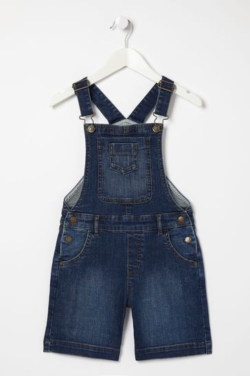 Fat Face Blue Denim Dungaree Blue Shorts