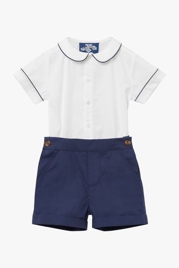 Trotters London French Navy Little Rupert Cotton Set