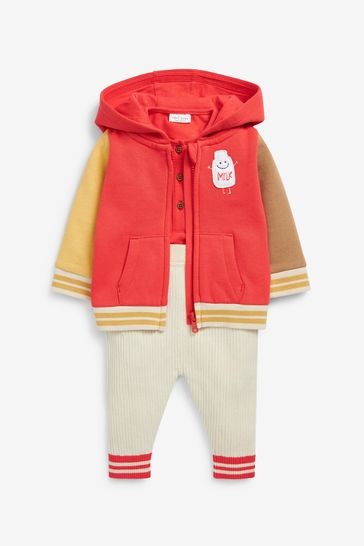 Milk Baby Dungarees And Jacket 3 Piece Set