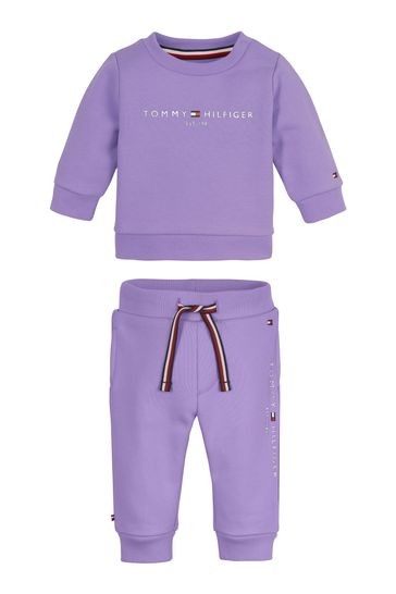 Tommy Hilfiger Baby Essential Purple Crew Neck Top & Joggers Set