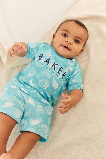 Baker by Ted Baker Blue Printed T-Shirt and Shorts Set