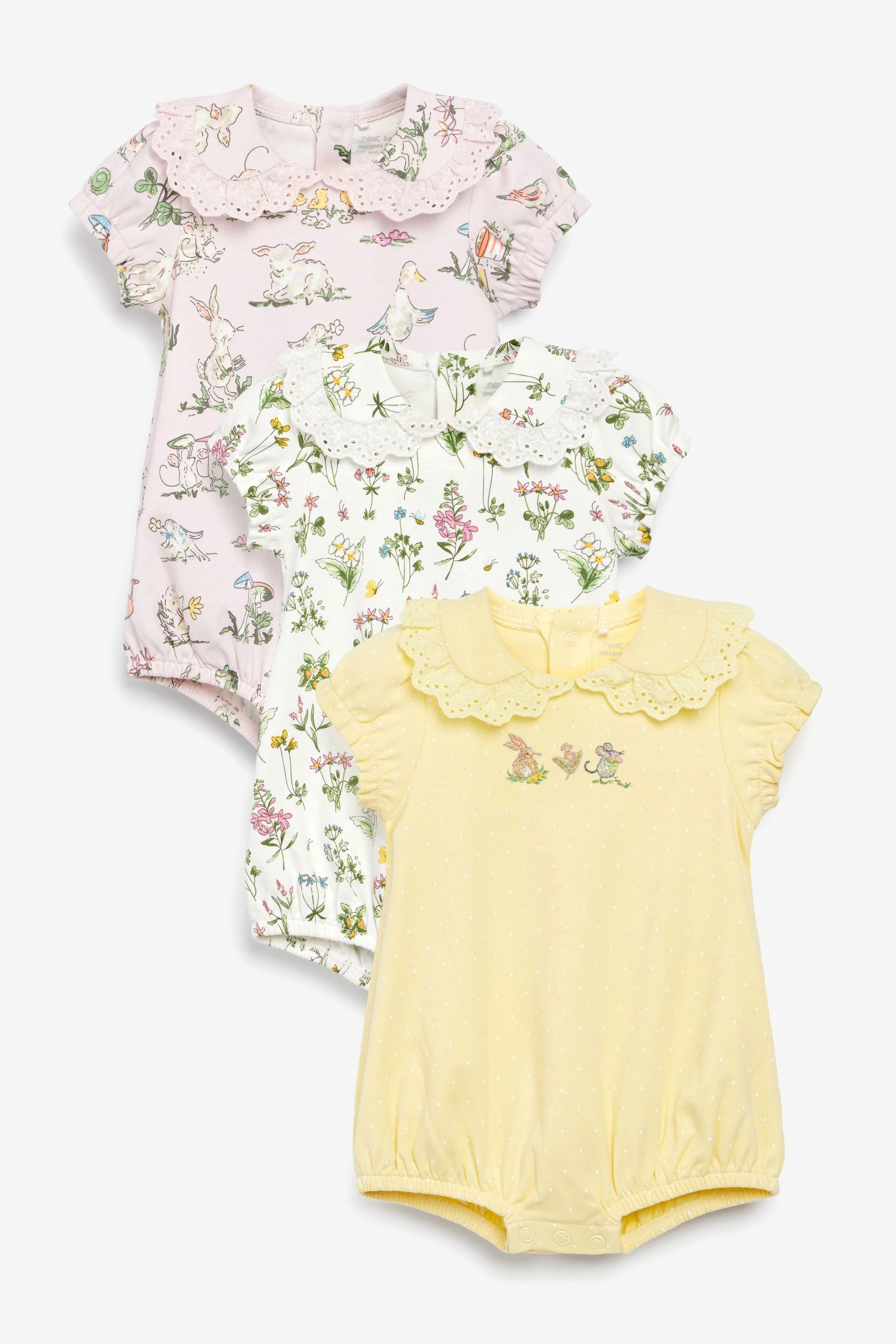 3 Pack Rompers (0mths-3yrs)