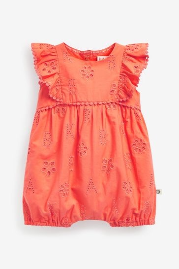 Baker by Ted Baker Coral Pink Broderie Romper