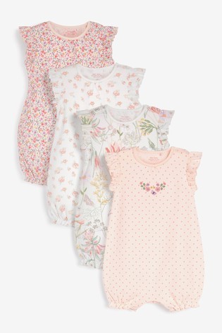 4 Pack Pretty Baby Rompers (0mths-3yrs)