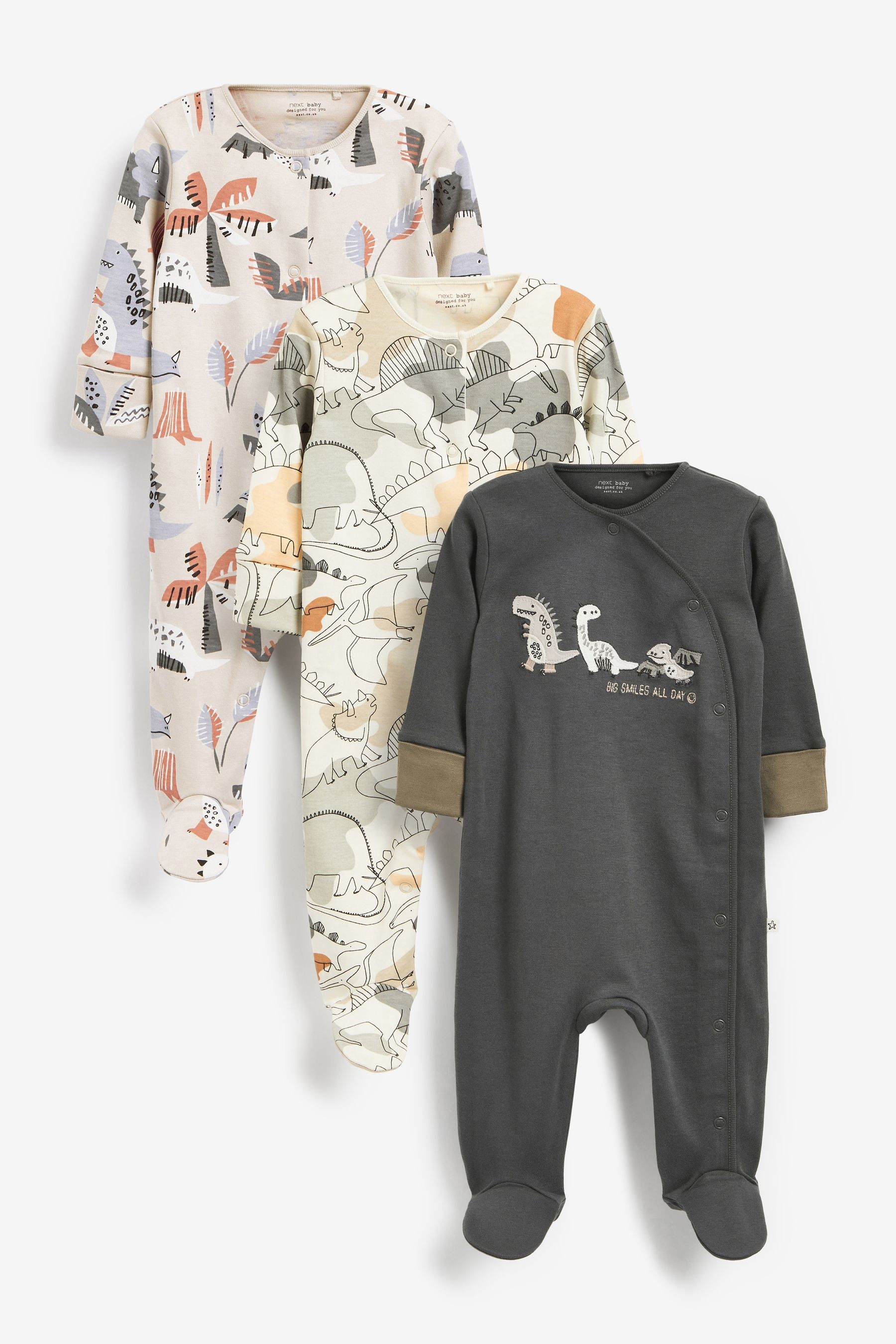 Baby 3 Pack Sleepsuits (0mths-2yrs)