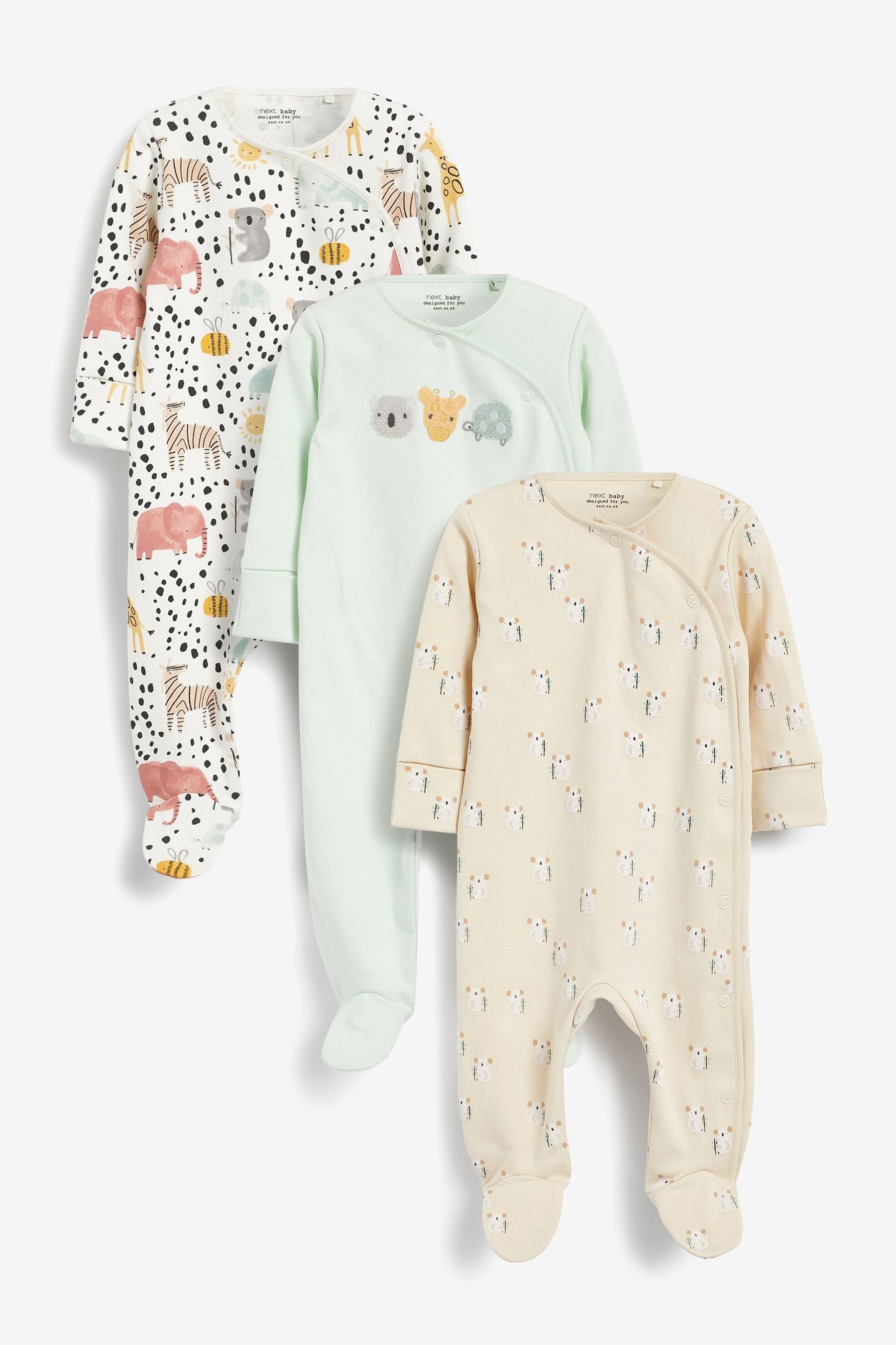 3 Pack Baby Sleepsuits (0mths-2yrs)