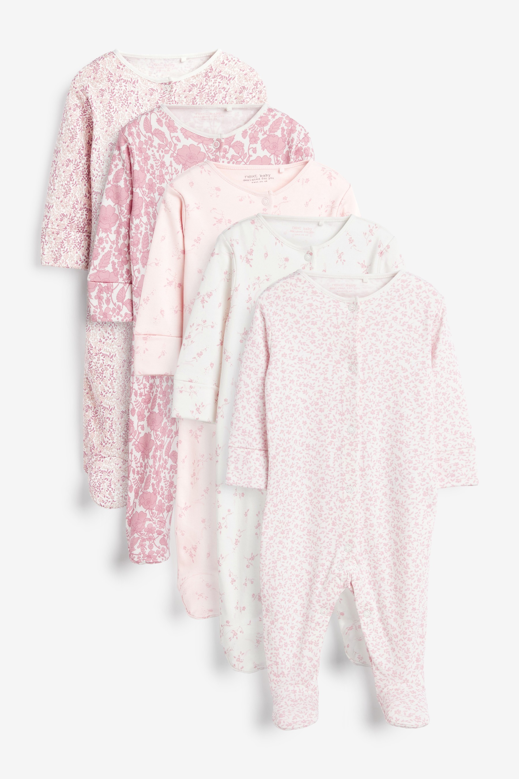 Baby 5 Pack Sleepsuits (0mths-2yrs)