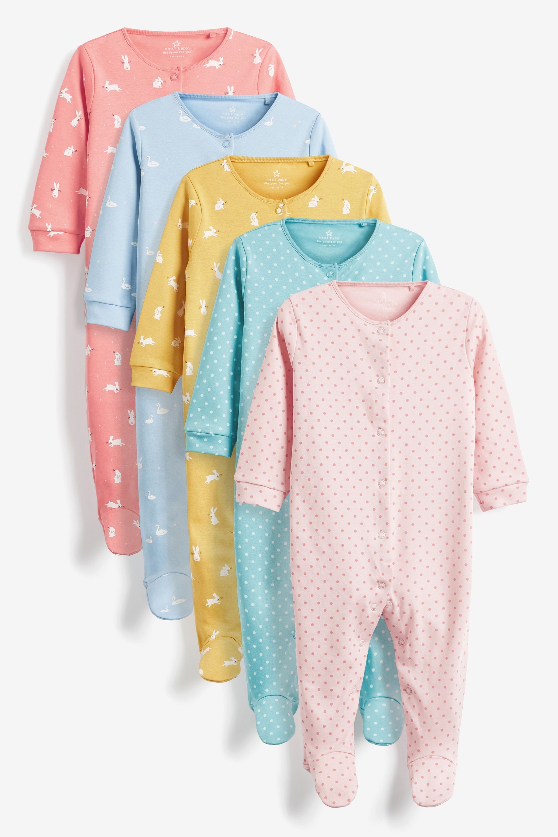 Baby 5 Pack Sleepsuits (0mths-2yrs)