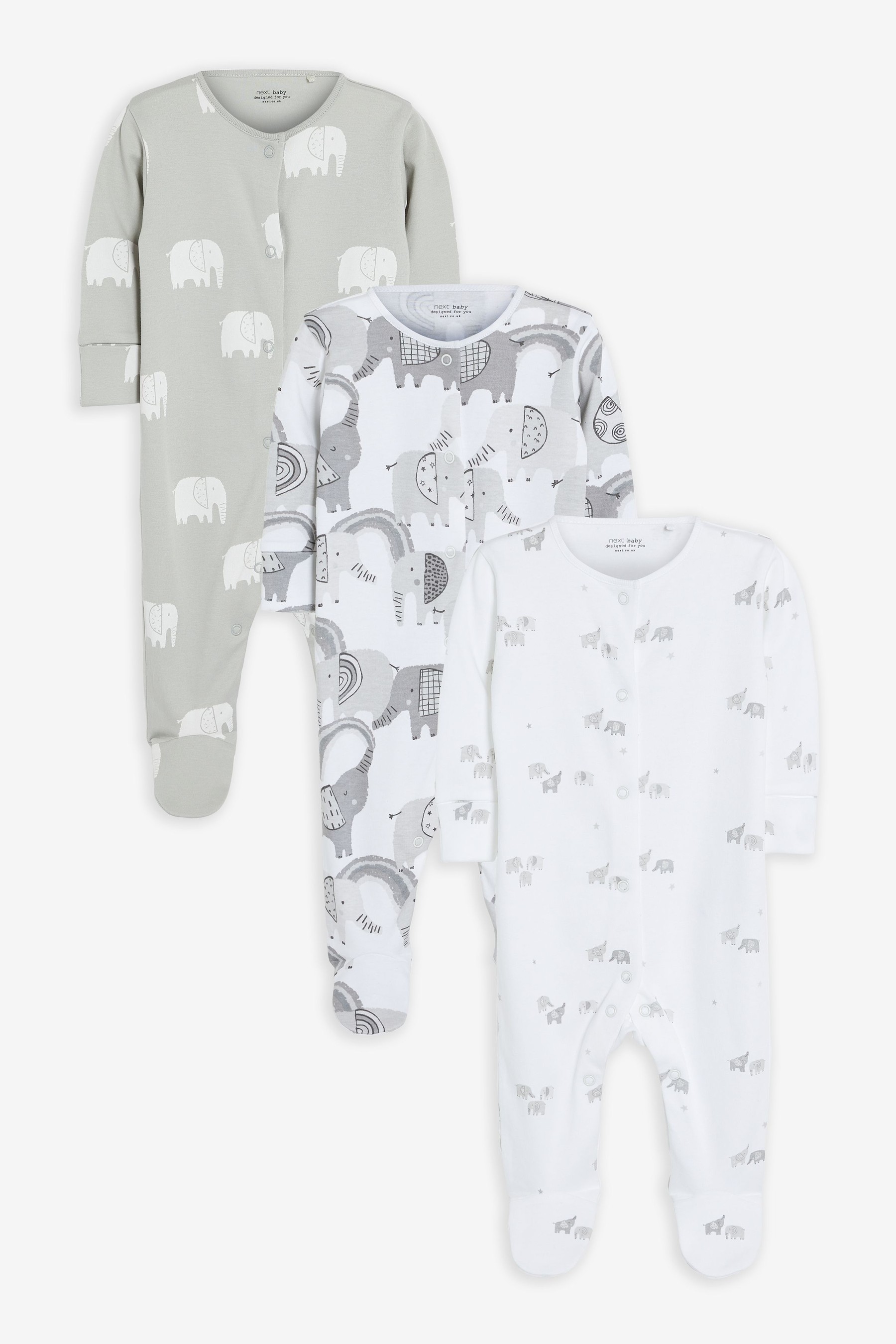 3 Pack Baby Sleepsuits (0mths-2yrs)