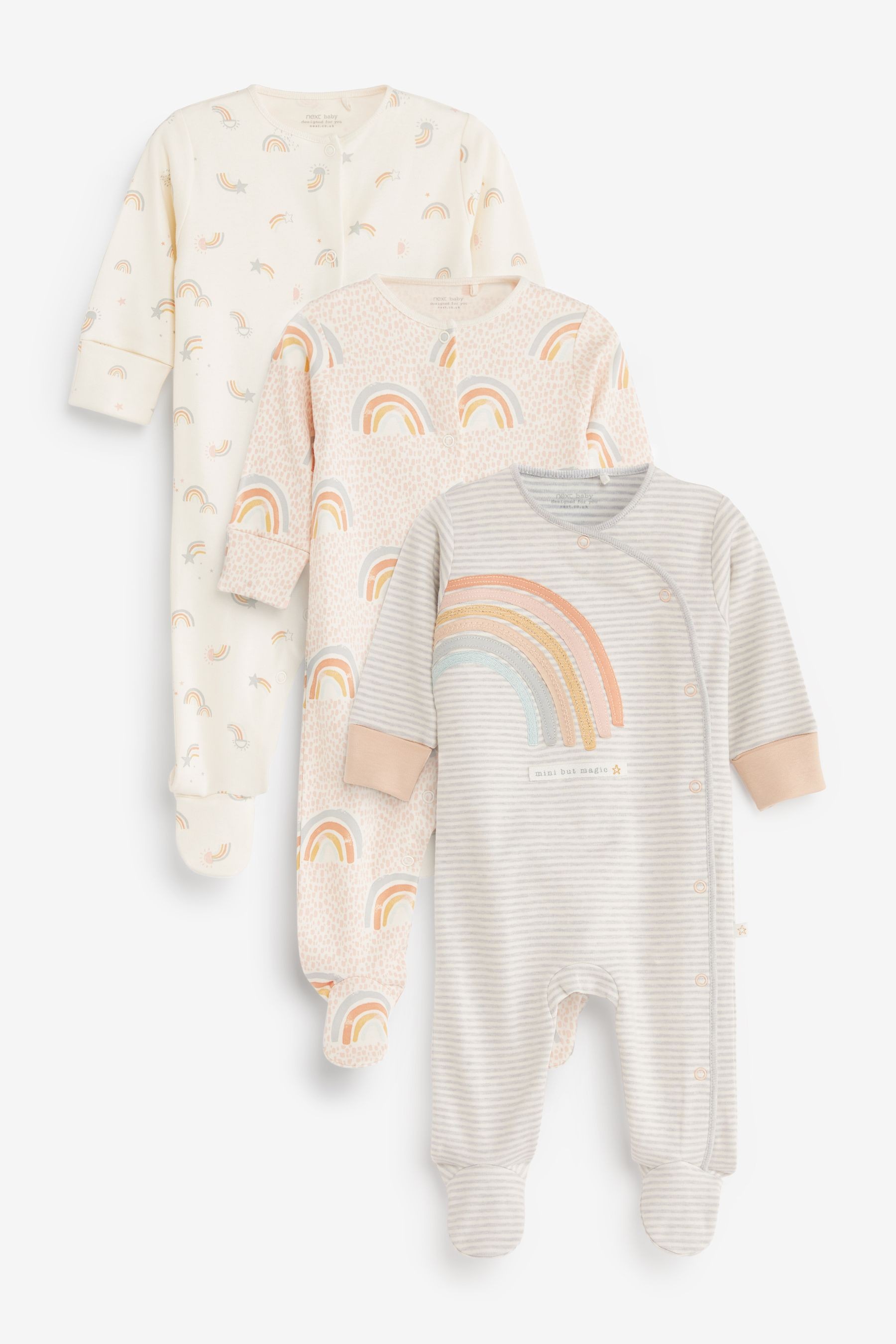 3 Pack Baby Sleepsuits (0mths-2yrs)