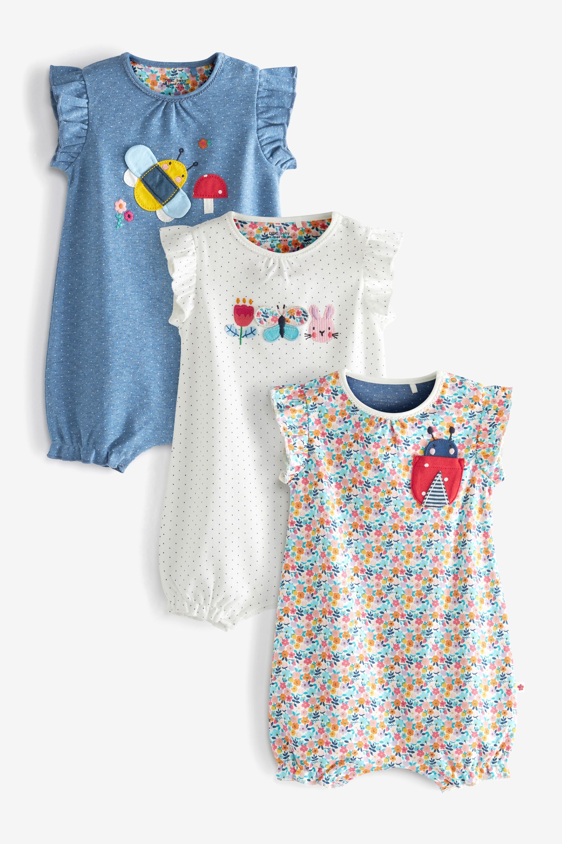 3 Pack Rompers (0mths-3yrs)