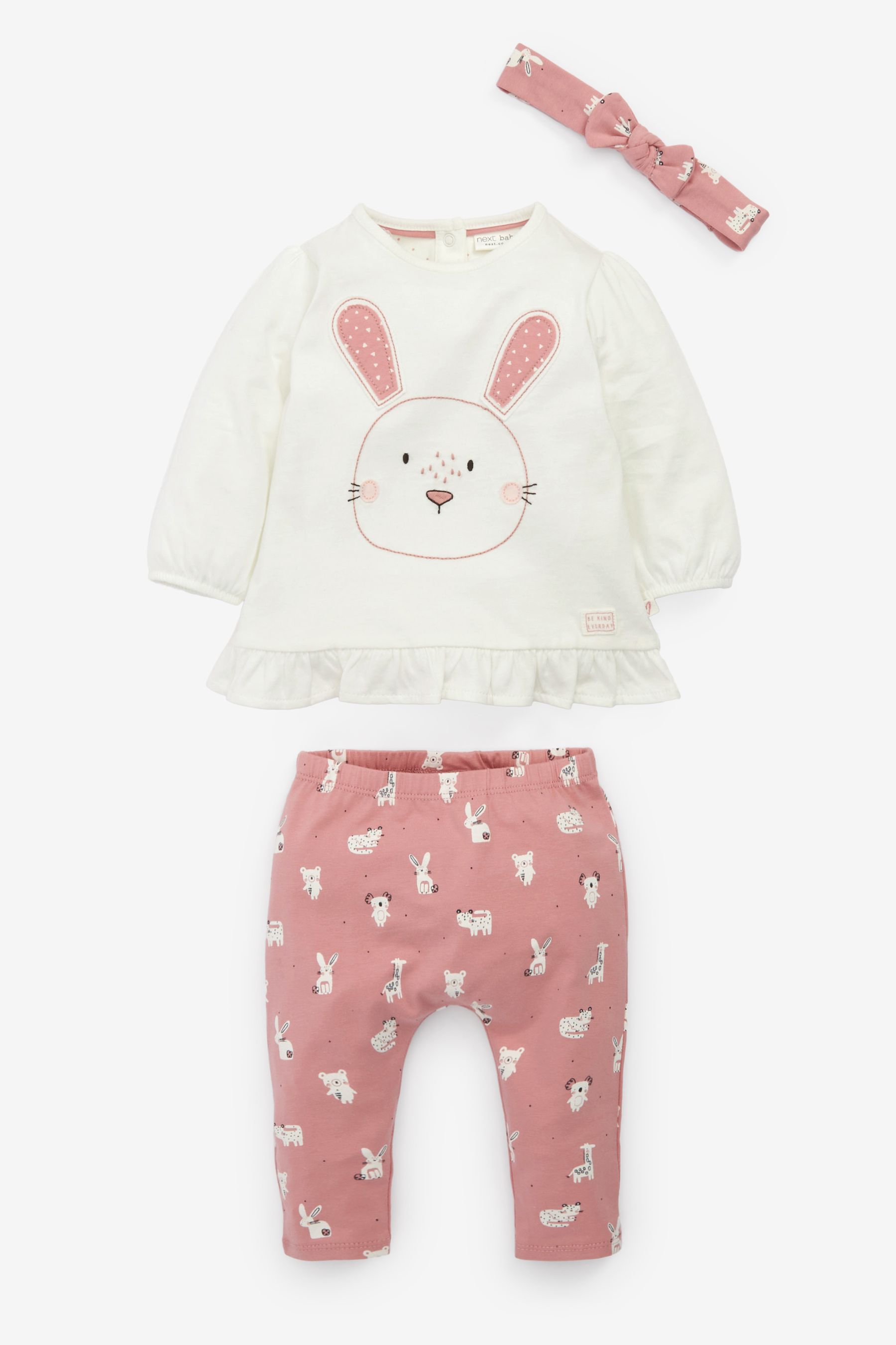 Baby 3 Piece Bunny Set With Headband (0mths-2yrs)