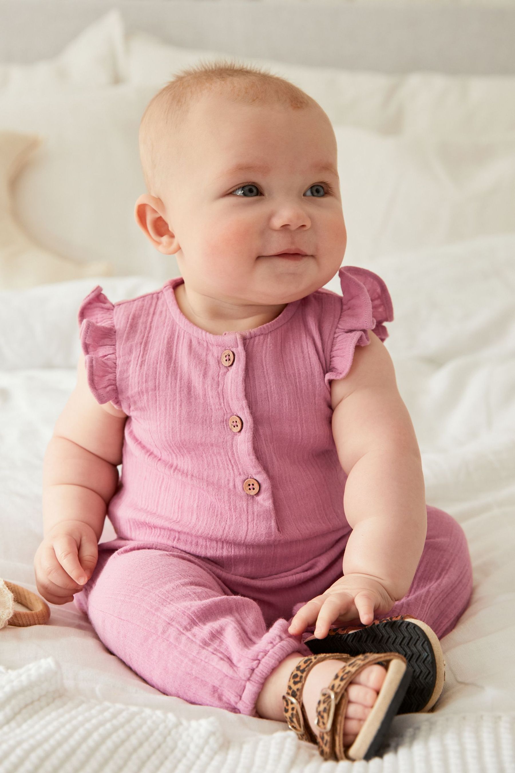 Baby Woven Crinkle Romper (0mths-2yrs)