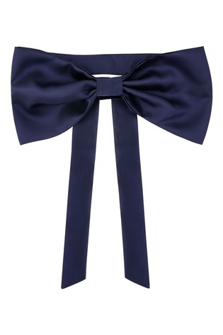 Monsoon Blue Bridesmaid Duchess Twill Bow and Sash