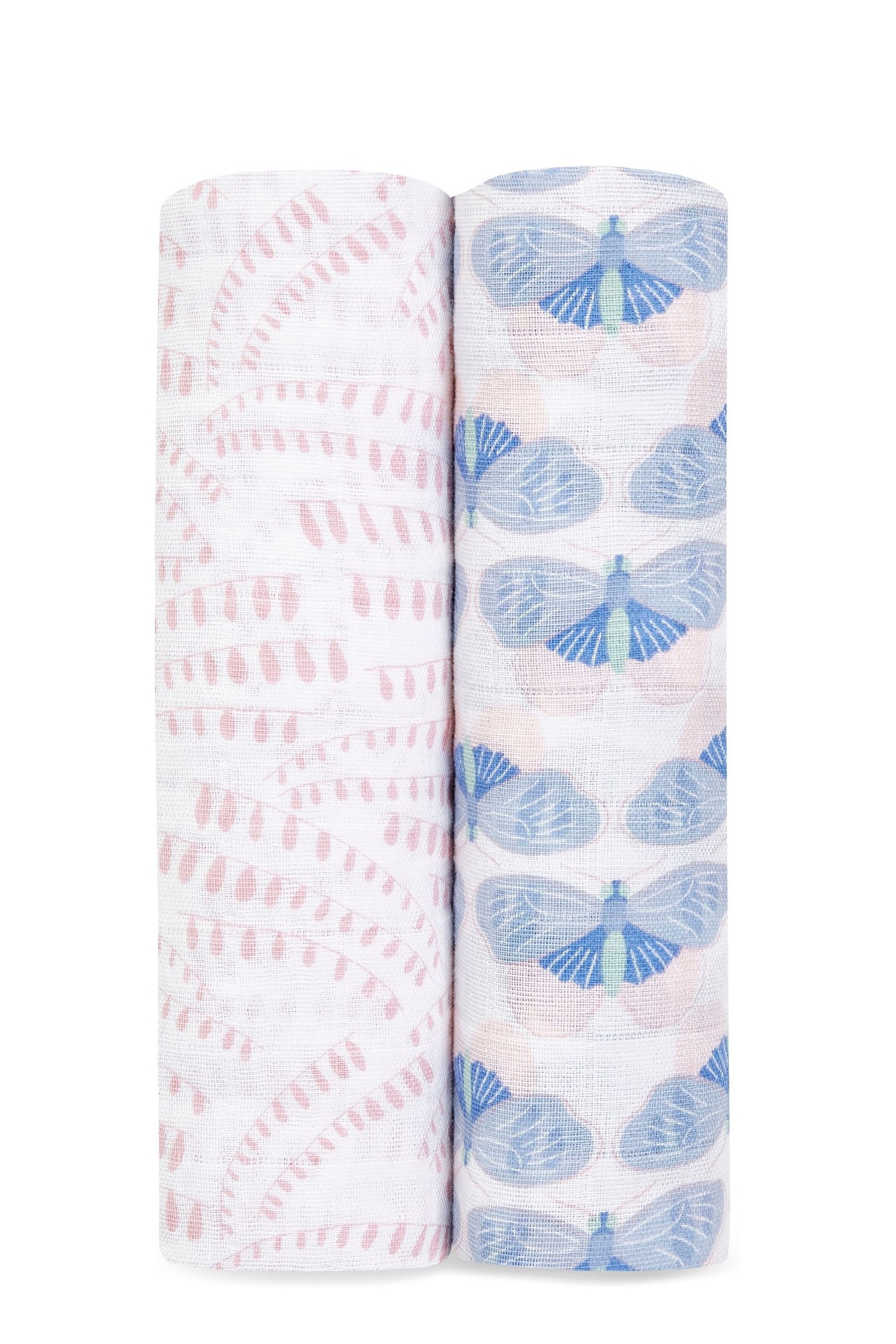 aden + anais Pink Deco Large Cotton Muslin Blankets 2-Pack