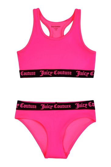 Juicy Couture Pink Logo Elastic Swim Set