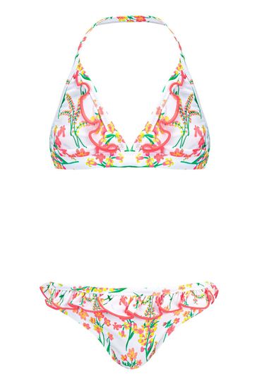 Sunuva White Wildflower Frill Bikini