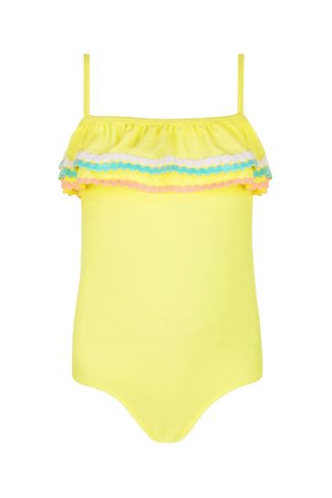 Sunuva Yellow Ric Rac Frill Swimsuit