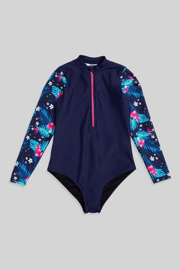 Animal Girls Navy Gala Recycled Rash Vest Swimsuit