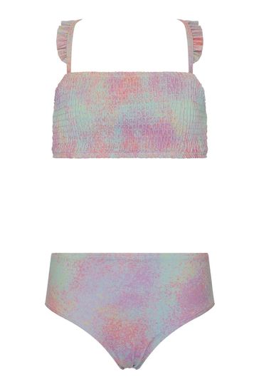 Kylie Pink Teen Tie Dye Shirred بيكيني