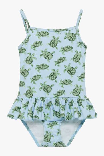 Trotters London Blue Turtle Peplum Swimsuit